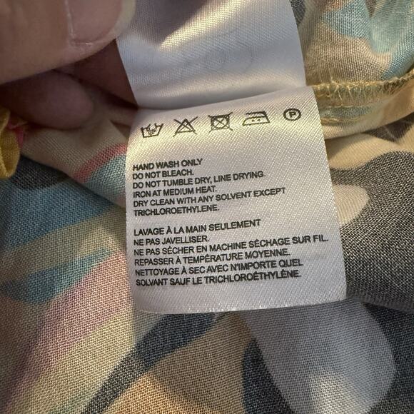 Farm Rio Wrap Shirt Sz Small Tropical Toucan Beaded Tassels Boho Career Casual - Picture 15 of 16